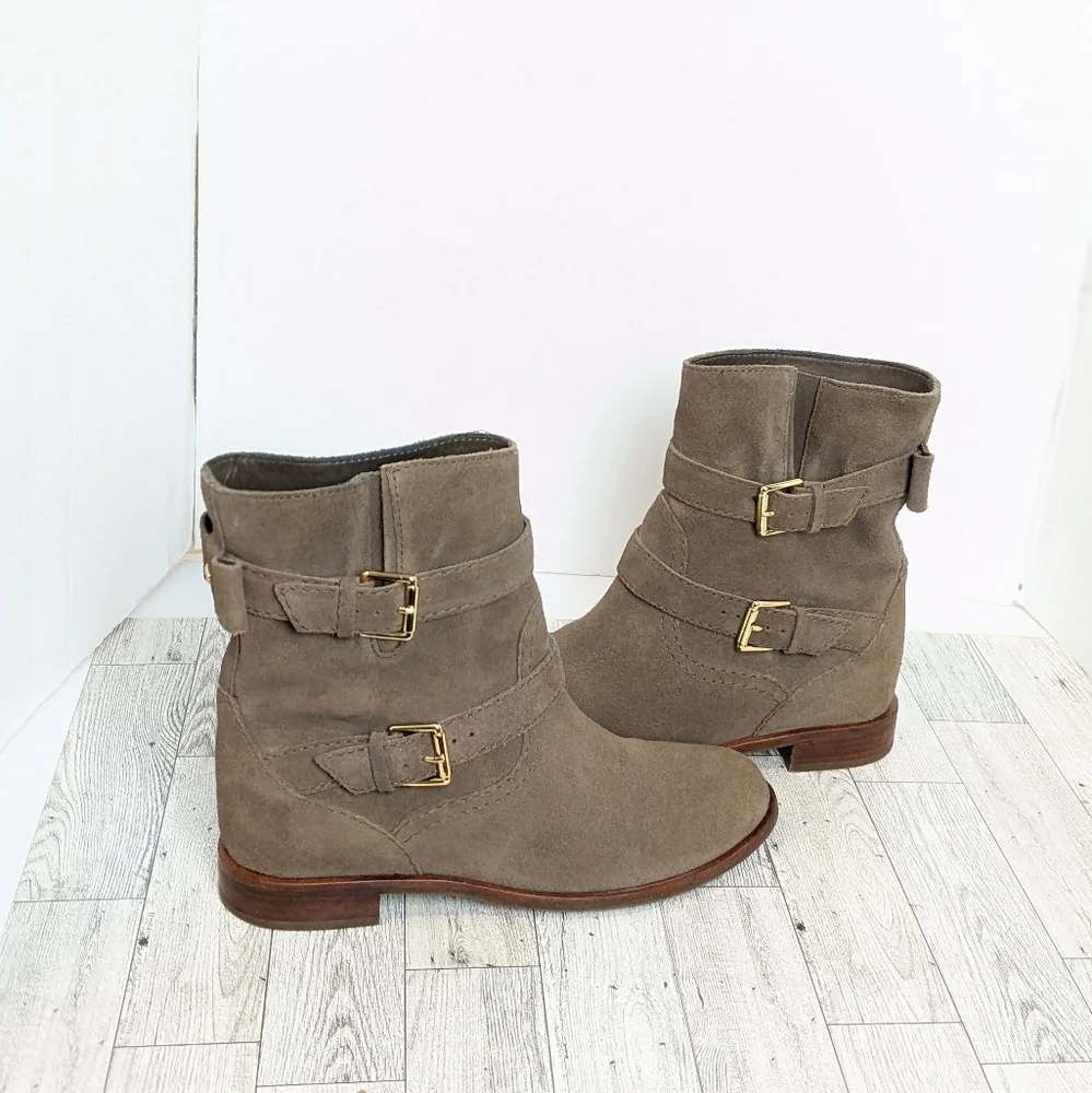 Kate Spade Sabina taupe suede boots - Picture 1 of 16